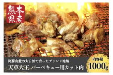 【熊本県産】天草大王 バーベキュー用カット肉（1kg） 熊本県産 天草大王 バーベキュー用 カット肉 1kg 鶏 地鶏 もも むね ミックス 焼肉 鶏肉 もも肉 むね肉 カット 熊本 南小国町 送料無料