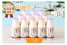 黒川温泉発 山吹色のジャージー牛乳セット【FOODEX JAPAN 2017 最高金賞】 山吹色のジャージー牛乳 200ml 12本 ジャージー牛乳 牛乳 セット 乳製品 飲料 健康 腸活 免疫力アップ 乳酸菌 ご当地牛乳グランプリ 最高金賞 ご当地 ギフト 贈答用 山のいぶき 熊本 阿蘇 南小国町 送料無料