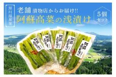 【黒川温泉発】阿蘇高菜の浅漬け（5個入） 阿蘇高菜 浅漬け 160g 5個 高菜 漬物 高菜漬け 高菜漬物 お取り寄せ ギフト 贈答用 黒川温泉 九州 熊本 阿蘇 南小国町 送料無料