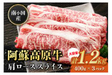 南小国産 阿蘇高原牛 肩ローススライス 1.2kg すき焼き しゃぶしゃぶ 薄切り スライス 肩ロース ロース 贅沢 牛 牛肉 国産牛 熊本県産 国産 贈答用 ギフト 熊本 阿蘇 南小国町 送料無料