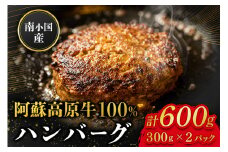  南小国産 阿蘇高原牛 牛100% ハンバーグ 600g 贅沢 牛 牛肉 国産牛 ハンバーグ ハンバーグステーキ 150g 4個 小分け 熊本県産 国産 贈答用 ギフト 熊本 阿蘇 南小国町 送料無料