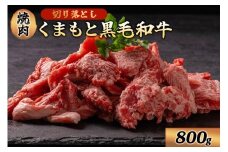【800g】くまもと黒毛和牛 切り落とし 焼肉 800g 小分け 2パック 牛肉 和牛 国産 赤身 厚切り バーベキュー BBQ ギフト 贈答用 ワイエスフード 熊本 阿蘇 南小国町 送料無料