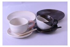 【悠工房】手作り 食器 陶器 コーヒーカップ ソーサー ケーキ皿 おうち時間 贈り物 贈答 福祉施設製品 SDGs ギフト プレゼント らくらく窯 陶器セット 熊本 阿蘇 小国郷 小国町
