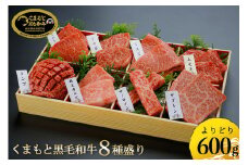 【学びやの里】国産 熊本 阿蘇 くまもと黒毛和牛 黒牛 黒毛和牛 600g 8種 赤身 霜降り サシ ロース 焼肉 焼きしゃぶ 希少部位 牛肉 和牛焼肉LIEBE 晴れの日に食べたい ギフト 贈答 プレゼント 自宅用 冷蔵 チルド