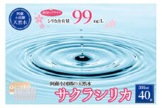 天然水「サクラシリカ」500ml 40本 シリカ含有量99mg/L シリカ水 ラベルレス 水 ミネラルウォーター 飲料水 飲料 ペットボトル ナチュラルウォーター サルフェート 炭酸水素イオン ミネラル 国産 阿蘇 小国郷