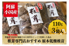 【小国郷産】椎茸専門店お薦め！原木乾燥椎茸110g×3