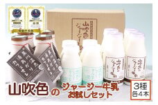 【山のいぶき】山吹色のジャージー牛乳お試しセット【FOODEX JAPAN 最高金賞】