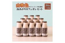 【山のいぶき】湯あがりカフェオレ 山吹色のジャージー牛乳 乳脂肪分 5％以上 低温殺菌 素材の味 200ml 12本 飲みきり ギフト 贈答 セット FOODEX JAPAN ご当地牛乳グランプリ 最高金賞 味の評価審査賞 購買欲審査賞 熊本 阿蘇 小国郷