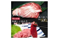【馬刺しナンバーワン】熊本名物 熊本肥育 新鮮 阿蘇 熊本 馬刺し 赤身 100g 50g小分け 褐毛和種 赤牛 あか牛 和牛 ロース スライス サシ 牛肉 500g 計600g 食べ比べ 真空パック 契約農場 ギフト 贈答用 記念日 小国町