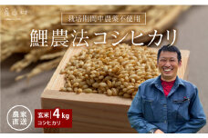 ＜令和６年産新米＞鯉農法 コシヒカリ（玄米）４kg