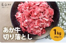 熊本県産　あか牛　切落し　1kg（250g×4パック）《30日以内に出荷予定(土日祝除く)