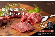 ふじ馬刺し最高級部位の食べ比べセット合計約420g						