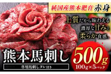 馬刺し 赤身 馬刺し 500g 【純 国産 熊本 肥育】 たっぷり タレ付き 生食用 冷凍《30日以内に出荷予定(土日祝除く)》