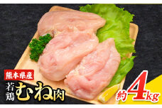大容量 鶏肉 熊本県産 若鶏むね肉 内容量 4kg《30日以内に出荷予定(土日祝除く)》 　モモ肉 モモ 若鶏モモ 鶏モモ ムネ 鶏ムネ ムネ肉 若鶏ムネ