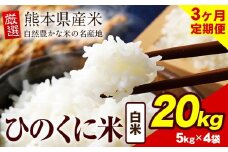 【3ヶ月定期便】 白米 ひのくに米 20kg 《お申込み月の翌月から出荷開始》 食品 米 こめ コメ 熊本県産 ふるさと納税 お米 おこめ 熊本