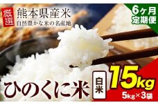 【6ヶ月定期便】 白米 ひのくに米 15kg 《お申込み月の翌月から出荷開始》 食品 米 こめ コメ 熊本県産 ふるさと納税 お米 おこめ 熊本