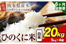 【6ヶ月定期便】 白米 ひのくに米 20kg 《お申込み月の翌月から出荷開始》 食品 米 こめ コメ 熊本県産 ふるさと納税 お米 おこめ 熊本