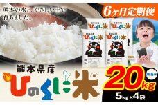 【6ヶ月定期便】 無洗米 ひのくに米 20kg 《11月から出荷開始》 食品 米 こめ コメ 熊本県産 ふるさと納税 お米 おこめ 熊本