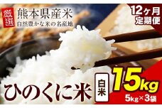 【12ヶ月定期便】 白米 ひのくに米 15kg 《お申込み月の翌月から出荷開始》 食品 米 こめ コメ 熊本県産 ふるさと納税 お米 おこめ 熊本