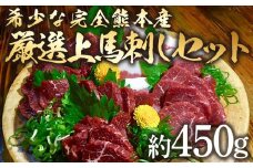 完全熊本県産 馬刺し 約450グラム セット 甘口醤油付き 馬肉 赤身