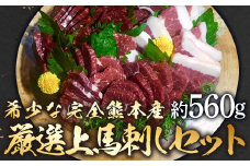 完全熊本県産馬刺しセット 約560グラム 馬刺 赤身 フタエゴ 醤油付き