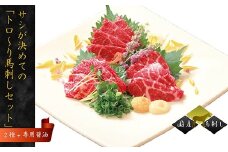 国産 馬刺し 2種 サシが決めての「トロ～り馬刺しセット」計 約400g