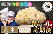 【6ヶ月定期便】阿蘇だわら（玄米）10kg（2kg×5）熊本県 高森町 オリジナル米