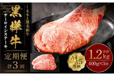 【3回定期便】くまもと黒毛和牛 杉本本店 黒樺牛 A4~A5等級 サーロインステーキ定期便 400g×3回