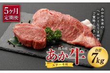 【定期便 5ヶ月】熊本産 あか牛 ステーキ ヒレ 600g ロース 800g