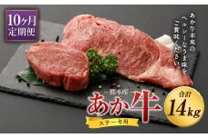 【定期便 10ヶ月】熊本産 あか牛 ステーキ ヒレ 600g ロース 800g