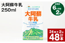 【6ヶ月毎2回定期便】大阿蘇牛乳 250ml 計48本（24本×2回） 計12L