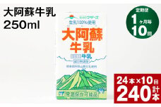 【1ヶ月毎10回定期便】大阿蘇牛乳 250ml 計240本（24本×10回） 計60L