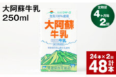 【4ヶ月毎2回定期便】大阿蘇牛乳 250ml 計48本（24本×2回） 計12L