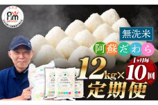 【1ヶ月毎10回定期便】【無洗米】阿蘇だわら 12kg（6kg×2袋）
