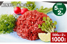 【5ヶ月毎2回定期便】鮮馬刺し 赤身ユッケ 計約1000g（約500g×2回）