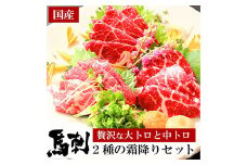 極上の霜降り 2種 とろとろ醍醐味 馬刺し 計250g セット 専用醤油付