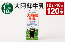 【1ヶ月毎10回定期便】大阿蘇牛乳 200ｍl 計120本（12本×10回）牛乳 乳飲料 生乳100%