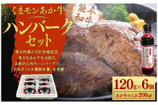 くまモンあか牛ハンバーグセット(あか牛ハンバーグ120g×6個、あか牛のたれ200ml付き)