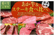 【6ヶ月定期便】あか牛 ステーキ 食べ比べ