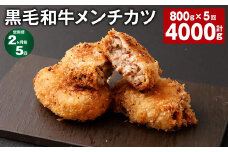 【2ヶ月毎5回定期】 黒毛和牛メンチカツ 800g✕5回 計4000g 計40個 黒毛和牛 揚げ物
