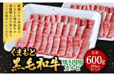 くまもと黒毛和牛 焼き肉用カルビ 600g（300g×2パック） 牛肉 牛 肉 黒毛和牛 和牛 お取り寄せ 焼肉 カルビ