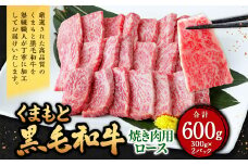 くまもと黒毛和牛 焼き肉用ロース 600g（300g×2パック） 牛肉 牛 肉 黒毛和牛 和牛 お取り寄せ 焼肉 ロース