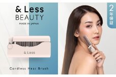 【&Less BEAUTY】 コードレスヒートブラシ 【2年保証】 ／ 日本製 ストレート 3段階温度調節 type-C充電 コンパクト 折りたたみ 軽量 携帯 男女兼用 オートオフ ヘアアイロン 