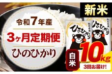 【3ヶ月定期便】新米 令和7年産 白米 ひのひかり 定期便 10kg《お申込み月の翌月から出荷開始》令和6年産 熊本県産 ふるさと納税 精米 ひの 米 こめ ふるさとのうぜい ヒノヒカリ コメ お米
