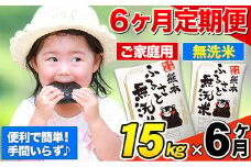【6ヶ月定期便】無洗米 定期便《お申込み月の翌月から出荷開始》 熊本ふるさと無洗米 15kg 訳あり 米 コメ こめ 熊本県産 米 ふるさと納税 わけあり 以上のお米ならこれ お米 おこめ 熊本 SDGs むせんまい kome musennmai