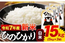 新米 白米 ひのひかり 15kg 令和7年産 熊本県産 ふるさと納税  白米 精米 ひの 米 こめ ふるさとのうぜい ヒノヒカリ コメ お米 おこめ  《9月下旬-11月上旬頃出荷》