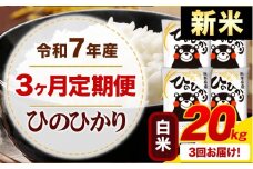 【3ヶ月定期便】新米 令和7年産 白米 ひのひかり 定期便 20kg《お申込み月の翌月から出荷開始》熊本県産 ふるさと納税 精米 ひの 米 こめ ふるさとのうぜい ヒノヒカリ コメ お米