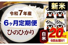 【6ヶ月定期便】新米 令和7年産 白米 ひのひかり 定期便 20kg《お申込み月の翌月から出荷開始》熊本県産 ふるさと納税 精米 ひの 米 こめ ふるさとのうぜい ヒノヒカリ コメ お米
