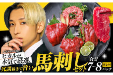 馬刺し 冗談抜きで旨い馬刺し セット 7パック ～ 8パック YouTuber ヒカル 《60日以内に出荷予定(土日祝除く))》 熊本県 御船町 モモ ロース ラム スライス うまトロ 馬肉タタキ ユッケ ハンバーグ など タレ付き