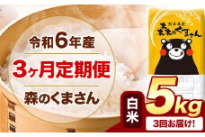 【3ヶ月定期便】令和6年産 白米  森のくまさん 5kg 5kg×1袋  《お申込み月の翌月から出荷開始》 熊本県産 白米 精米 米 こめ コメ お米 kome